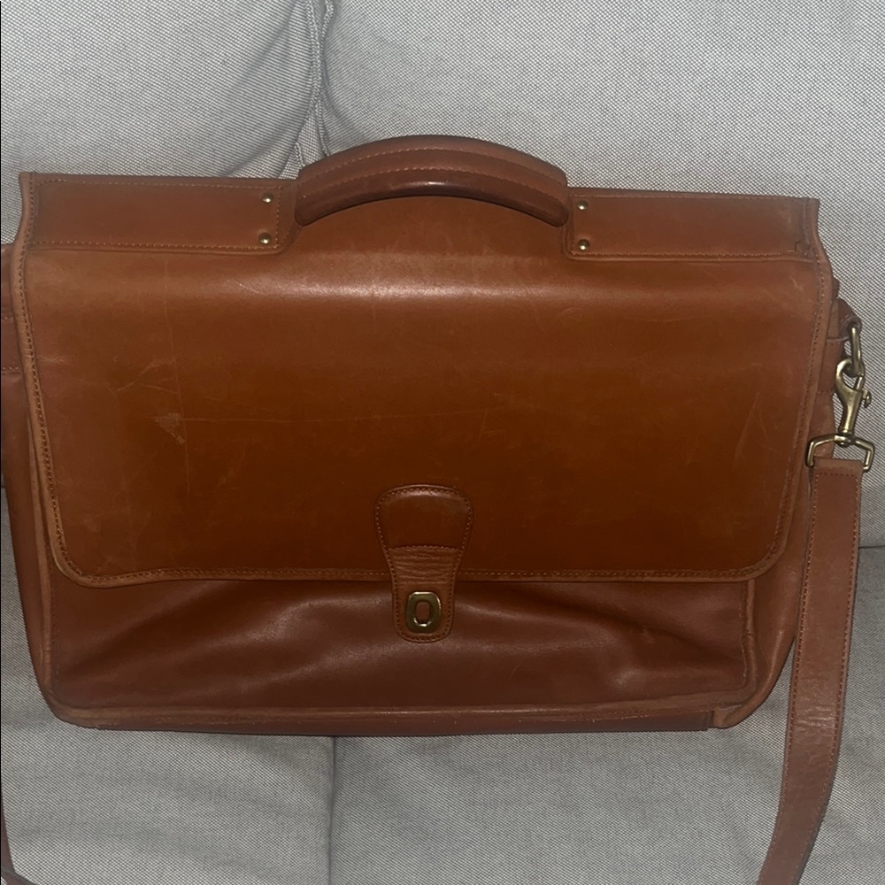 Vintage Coach Classic Brown Leather Briefcase - Men's Professional Work Bag
